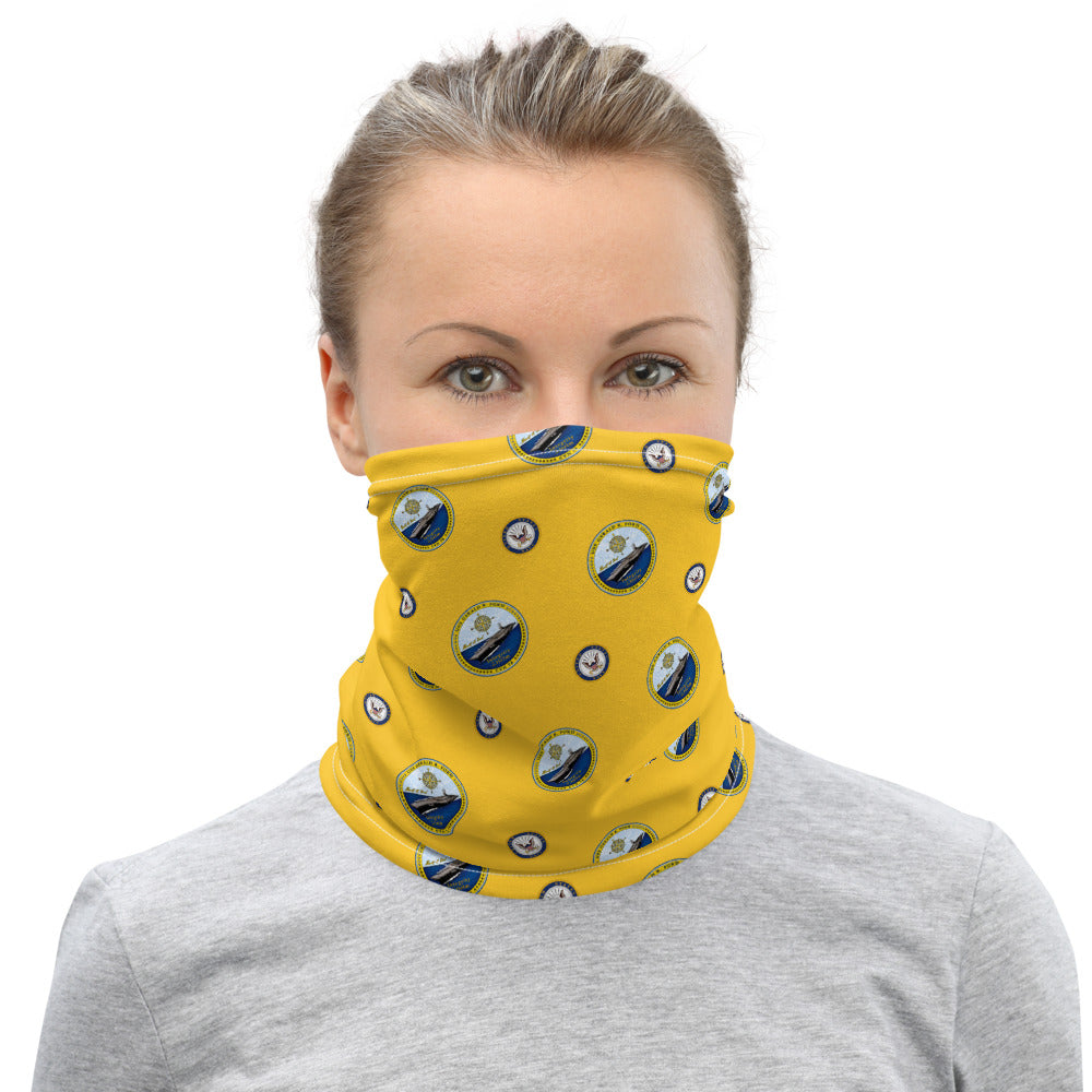 USS Gerald R. Ford (CVN-78) Crest w/ Navy Emblem Neck Gaiter - Gold