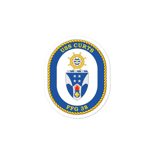 USS Curts (FFG-38) Ship's Crest Vinyl Sticker