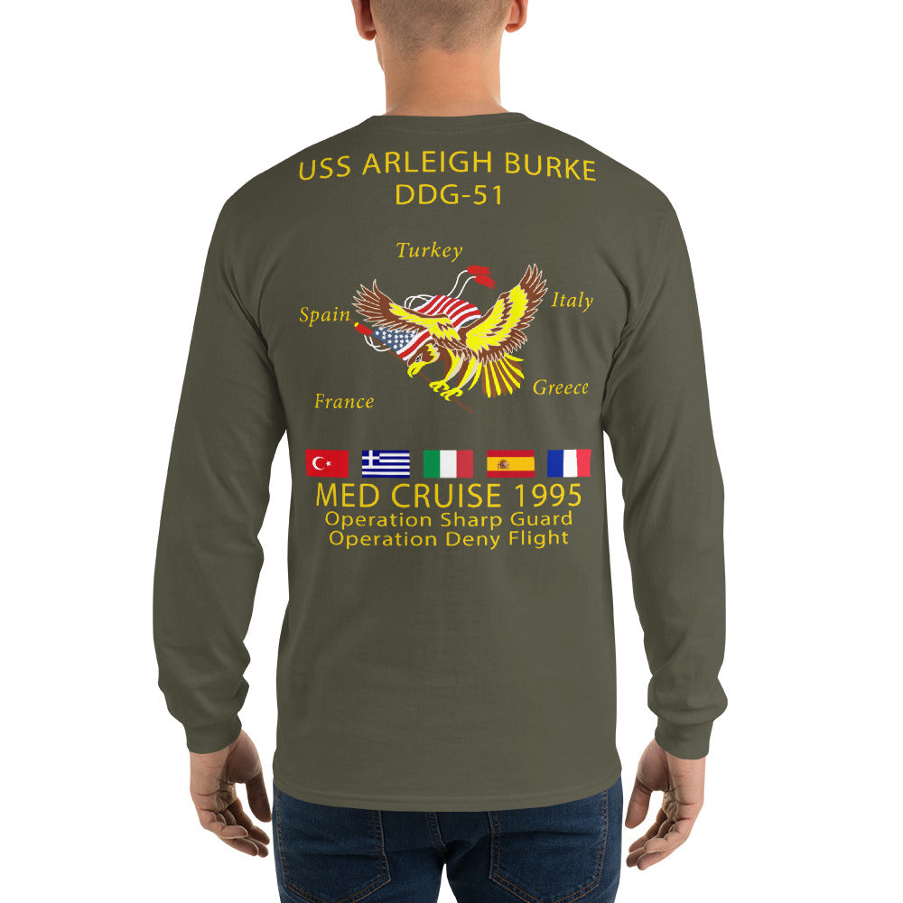 USS Arleigh Burke (DDG-51) 1995 Long Sleeve Cruise Shirt