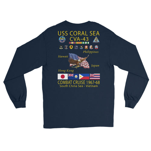 USS Coral Sea (CVA-43) 1967-68 Long Sleeve Cruise Shirt