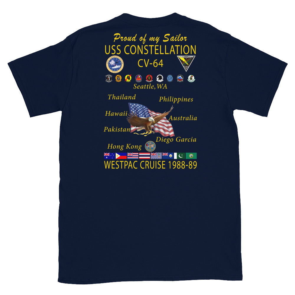 USS Constellation (CV-64) 1988-89 Cruise Shirt - FAMILY