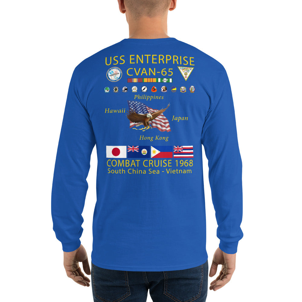 USS Enterprise (CVAN-65) 1968 Long Sleeve Cruise Shirt