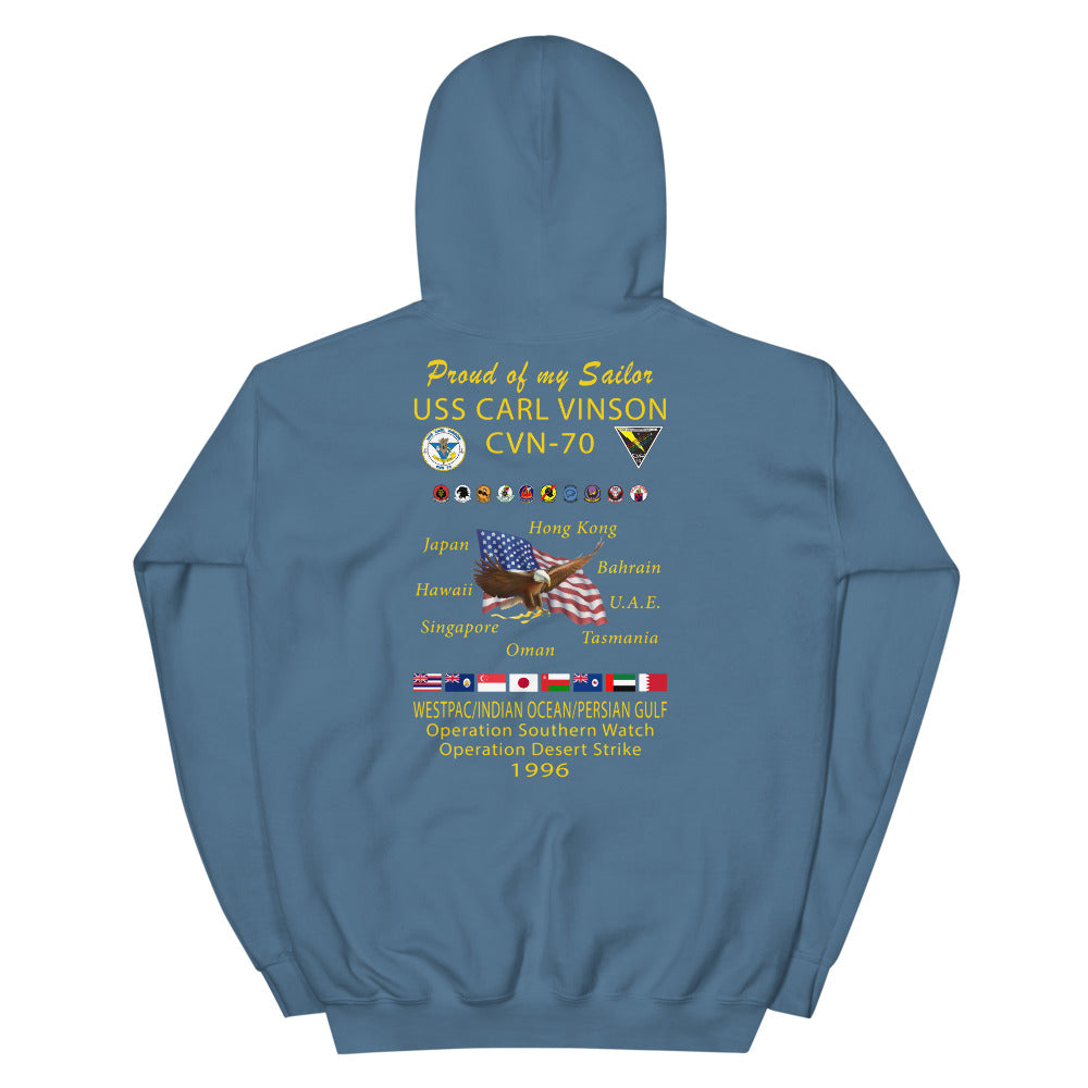 USS Carl Vinson (CVN-70) 1996 Cruise Hoodie - Family