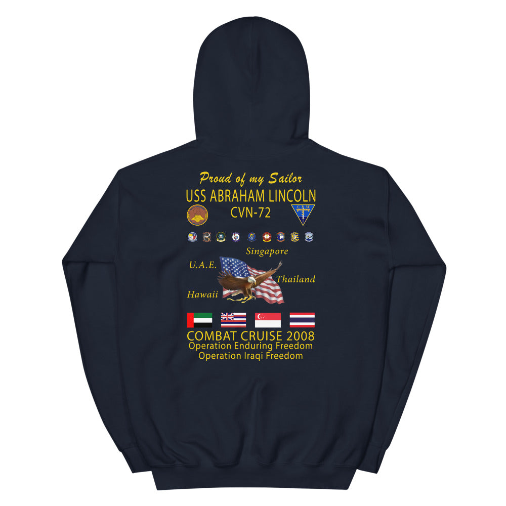 USS Abraham Lincoln (CVN-72) 2008 Cruise Hoodie - Family