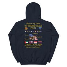 Load image into Gallery viewer, USS Abraham Lincoln (CVN-72) 2008 Cruise Hoodie - Family