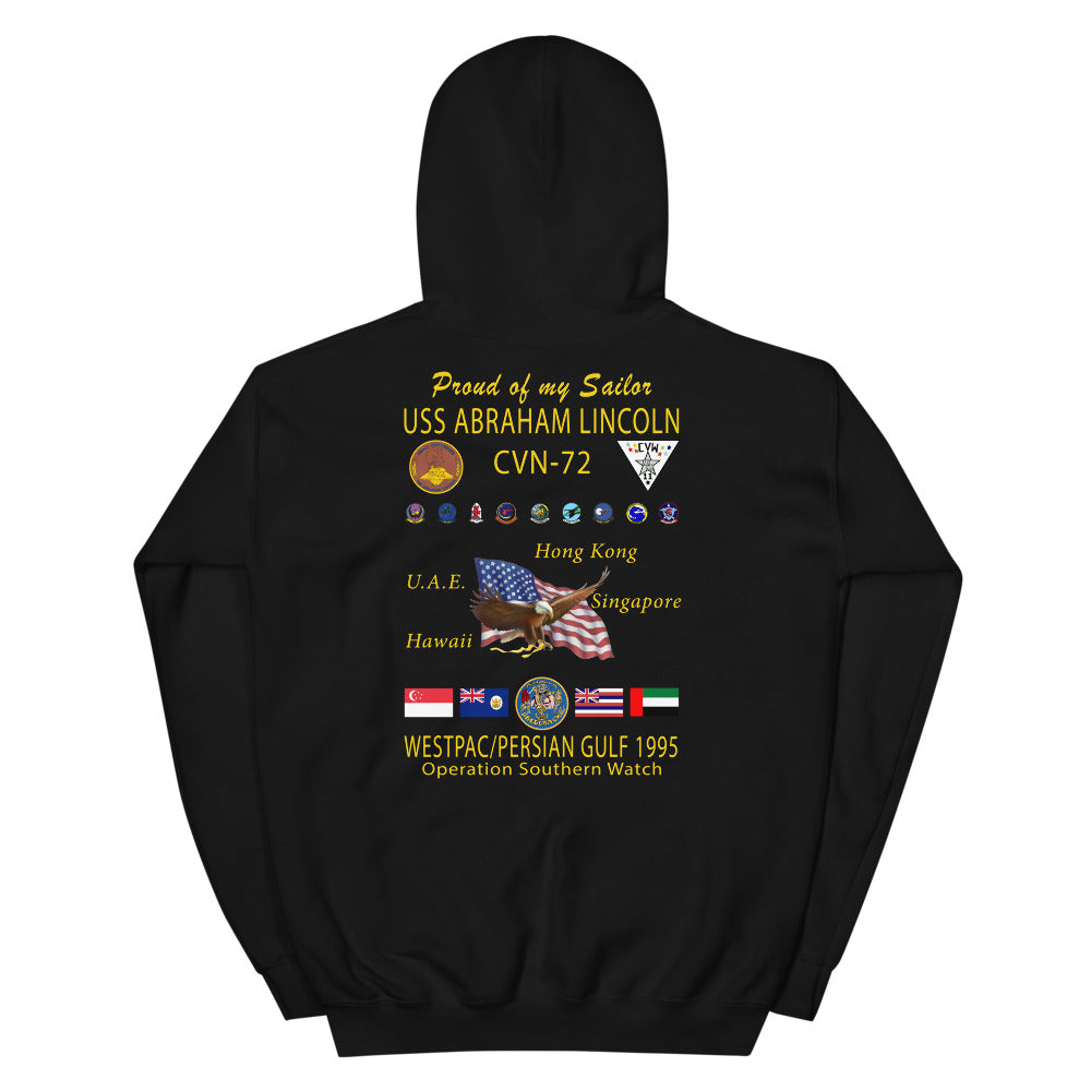 USS Abraham Lincoln (CVN-72) 1995 Cruise Hoodie - FAMILY