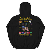 Load image into Gallery viewer, USS Abraham Lincoln (CVN-72) 1995 Cruise Hoodie - FAMILY