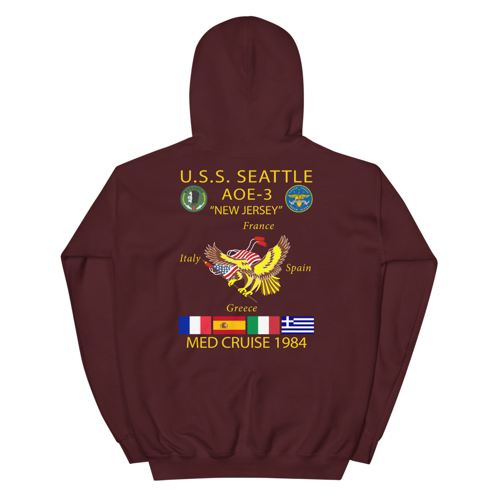 USS Seattle (AOE-3) 1984 Cruise Hoodie - CUSTOM