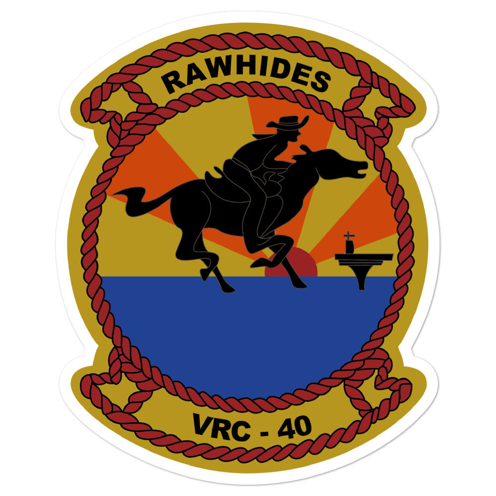 VRC-40 Rawhides Squadron Crest Vinyl Sticker