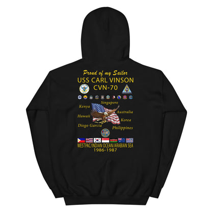 USS Carl Vinson (CVN-70) 1986-87 Cruise Hoodie - Family
