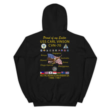 Load image into Gallery viewer, USS Carl Vinson (CVN-70) 1986-87 Cruise Hoodie - Family