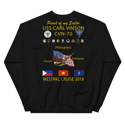 USS Carl Vinson (CVN-70) 2018 Cruise Sweatshirt - FAMILY
