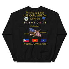 Load image into Gallery viewer, USS Carl Vinson (CVN-70) 2018 Cruise Sweatshirt - FAMILY