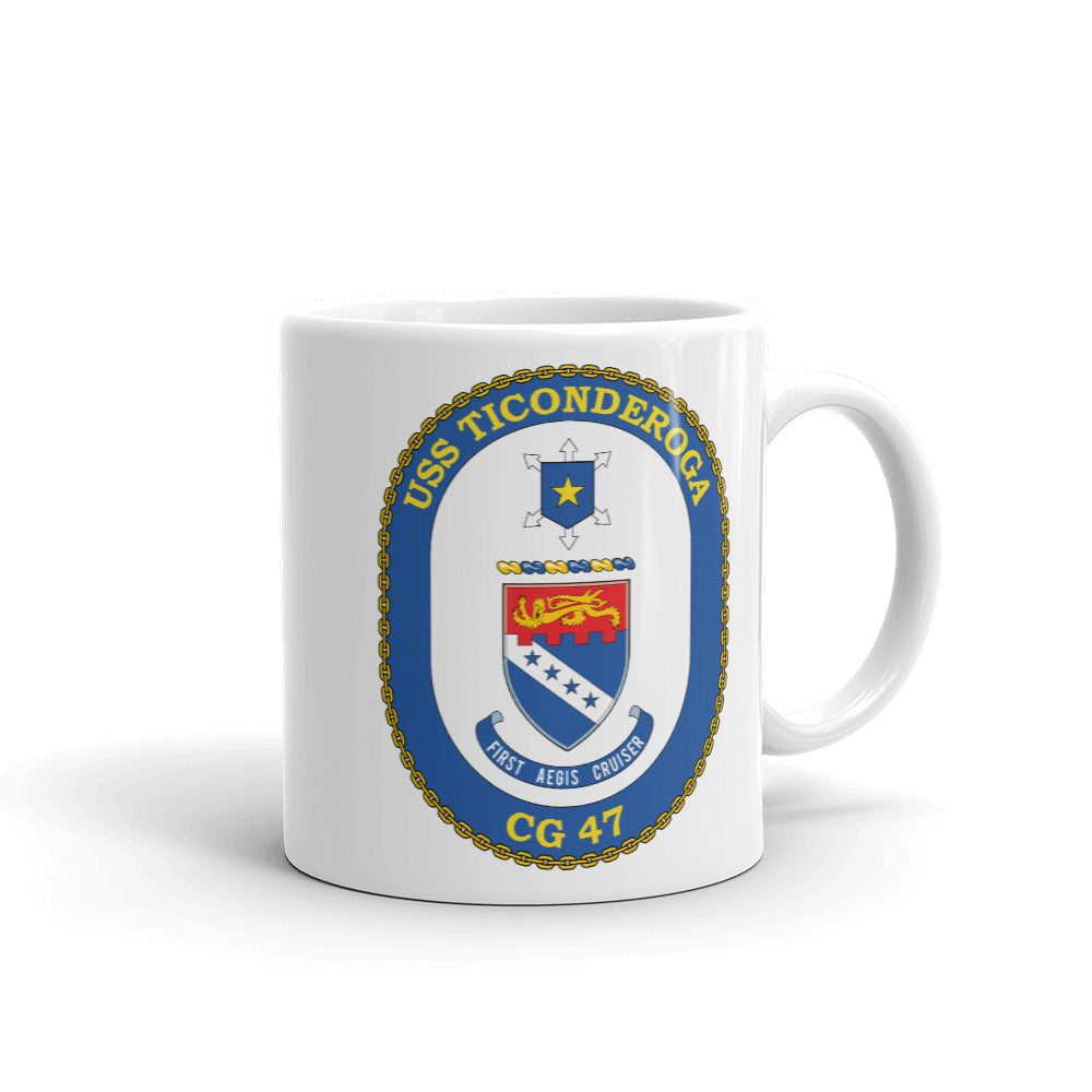 USS Ticonderoga (CG-47) Ship's Crest Mug