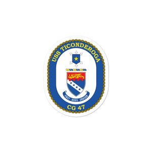 USS Ticonderoga (CG-47) Ship's Crest Vinyl Sticker