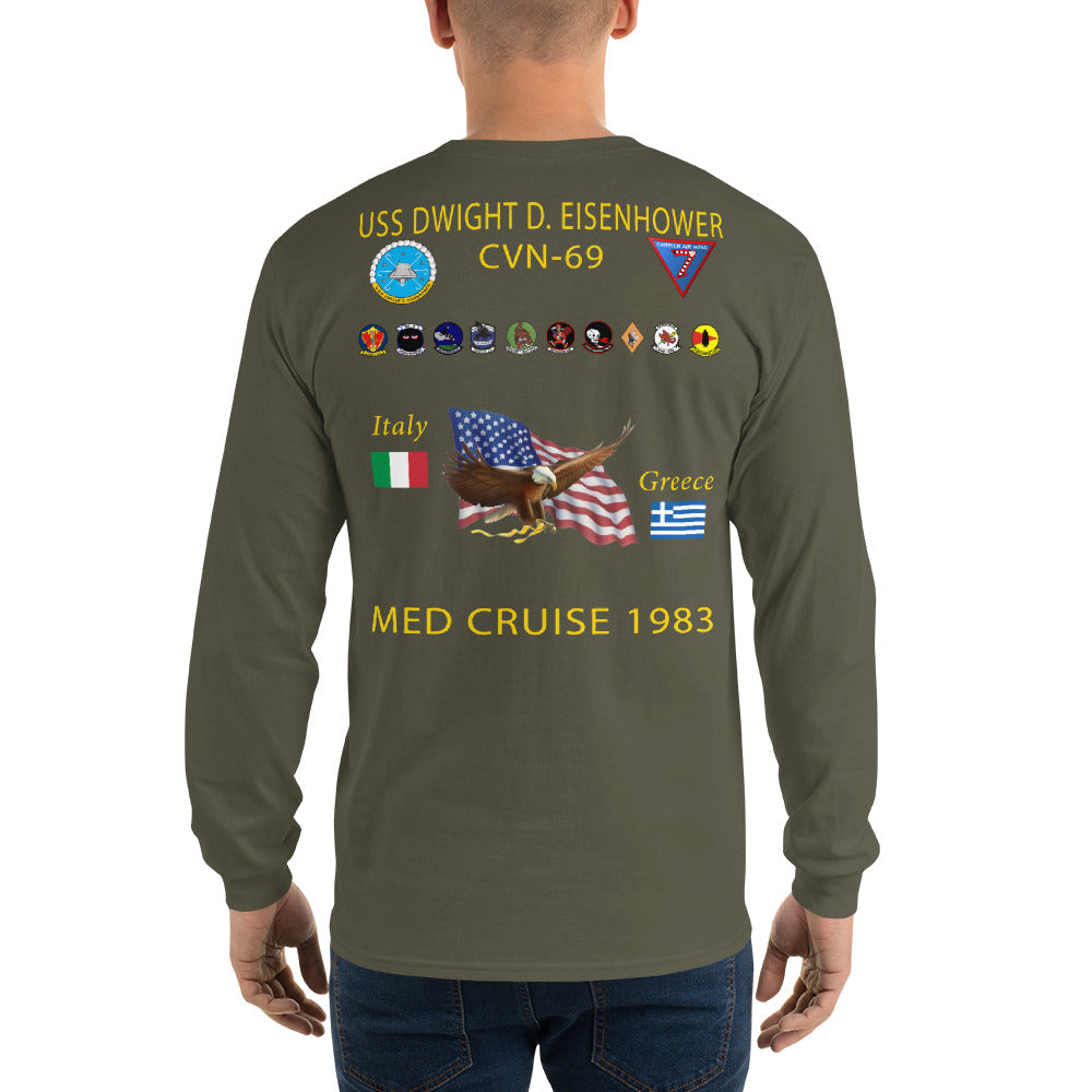 USS Dwight D. Eisenhower (CVN-69) 1983 Long Sleeve Cruise Shirt