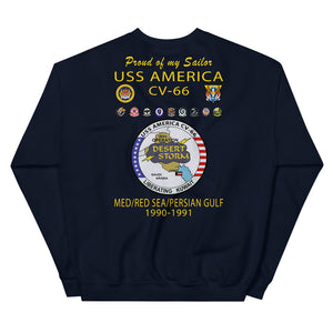 USS America (CV-66) 1990-91 Cruise Sweatshirt ver 2 - FAMILY