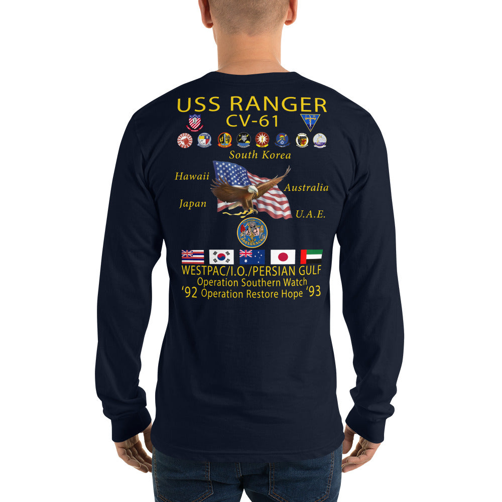 USS Ranger (CV-61) 1992-93 Long Sleeve Cruise Shirt