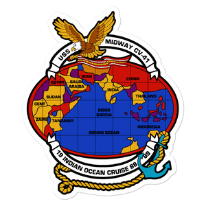 USS Midway (CV-41) Indian Ocean Cruise 1988-89 Vinyl Sticker