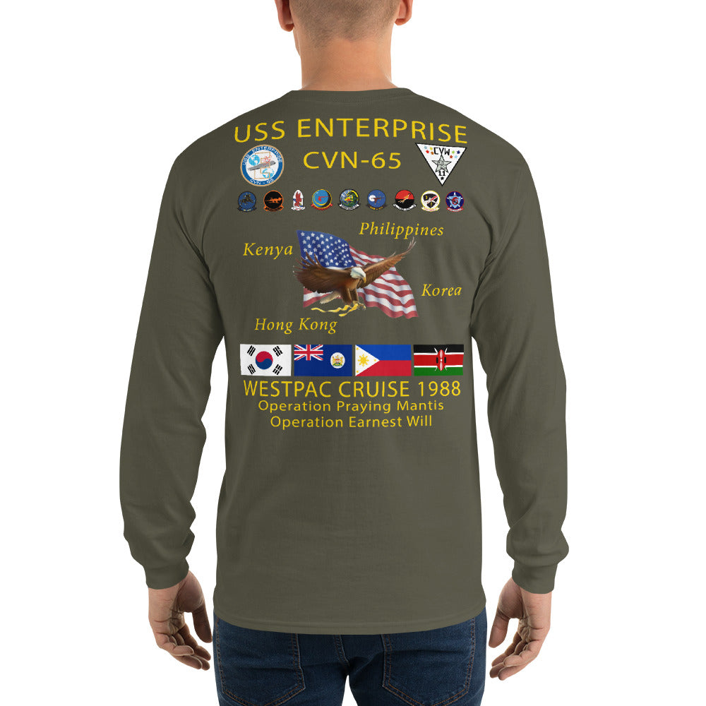 USS Enterprise (CVN-65) 1988 Long Sleeve Cruise Shirt