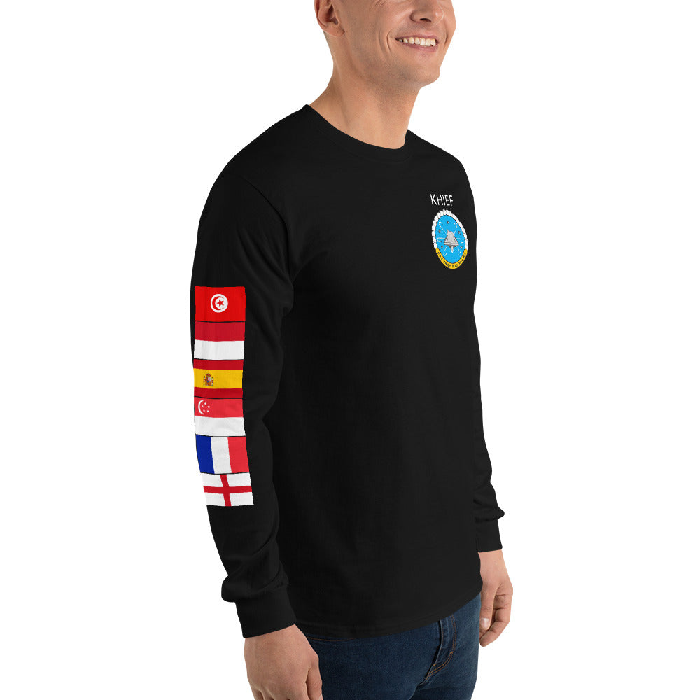 IKE CUSTOM w/FLAGS - E HUGHES - Long Sleeve Shirt