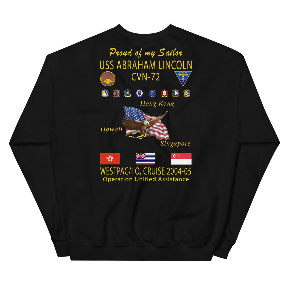 USS Abraham Lincoln (CVN-72) 2004-05 Cruise Sweatshirt - Family