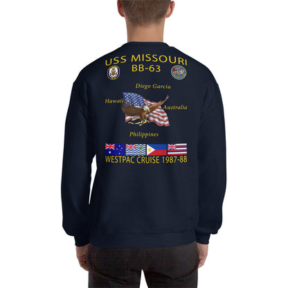 USS Missouri (BB-63) 1987-88 Cruise Sweatshirt