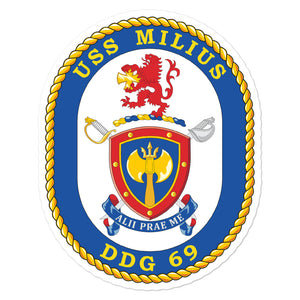 USS Milius (DDG-69) Ship's Crest Vinyl Sticker