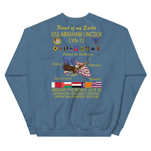 USS Abraham Lincoln (CVN-72) 2019-20 Cruise Sweatshirt - Family