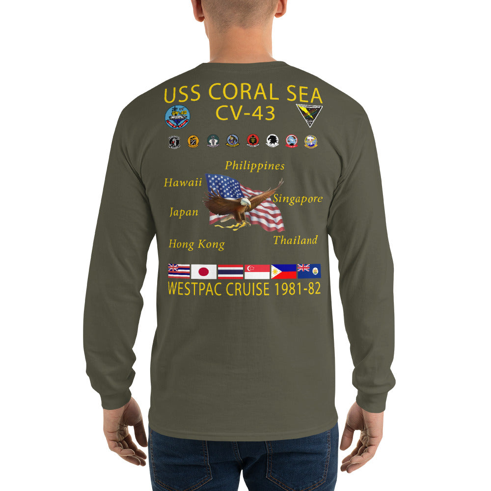 USS Coral Sea (CV-43) 1981-82 Long Sleeve Cruise Shirt