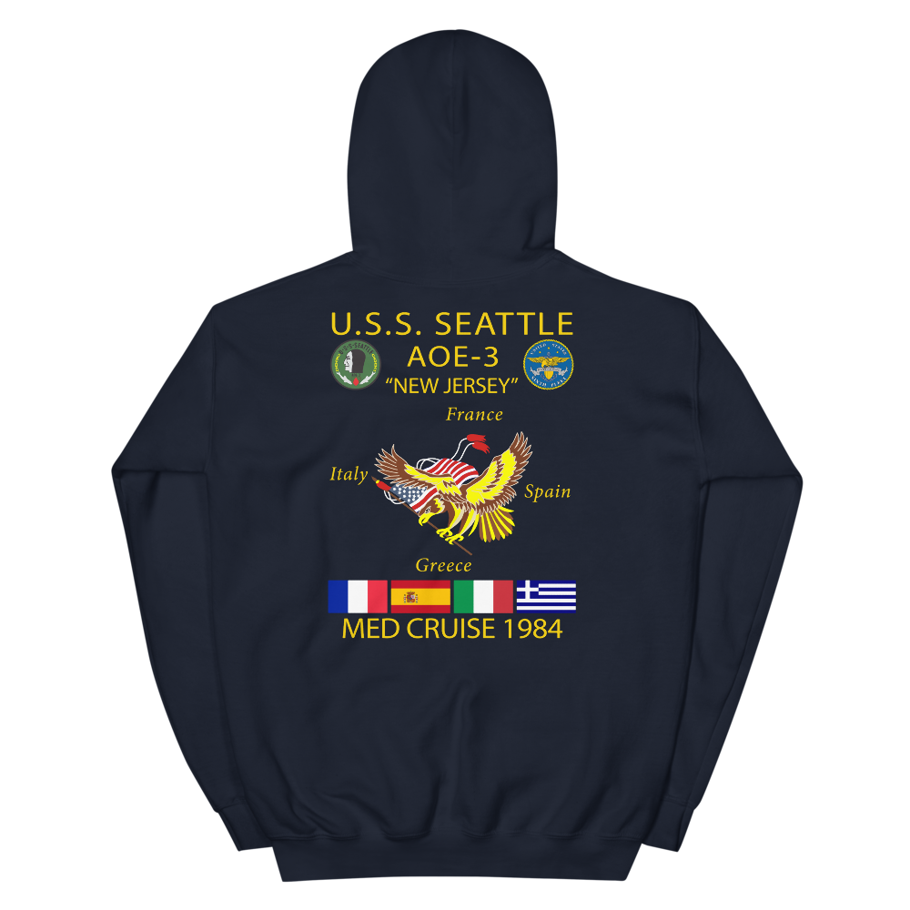 USS Seattle (AOE-3) 1984 Cruise Hoodie - CUSTOM