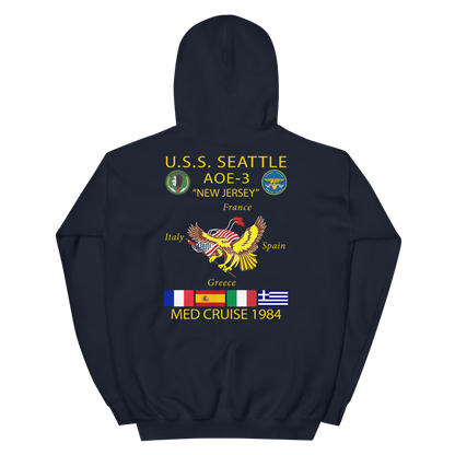 USS Seattle (AOE-3) 1984 Cruise Hoodie - CUSTOM