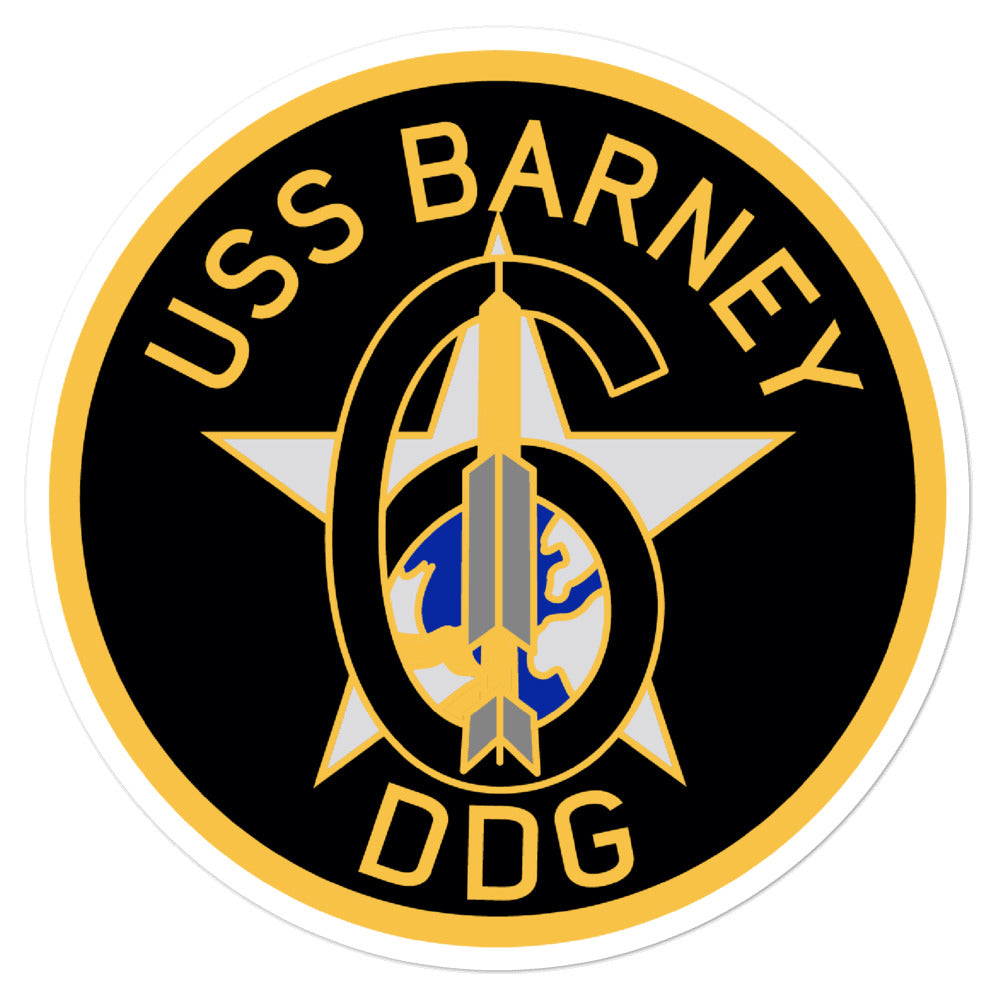 USS Barney (DDG-6) Ship's Crest Vinyl Sticker