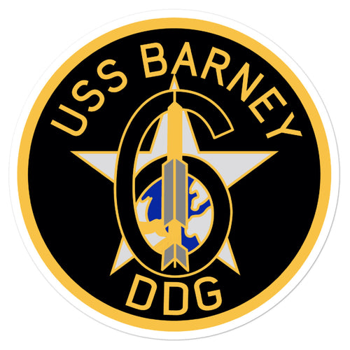 USS Barney (DDG-6) Ship's Crest Vinyl Sticker