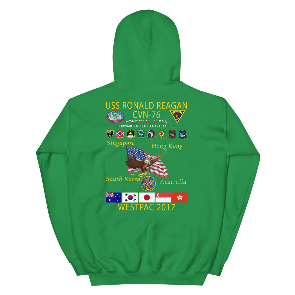 USS Ronald Reagan (CVN-76) 2017 Cruise Hoodie