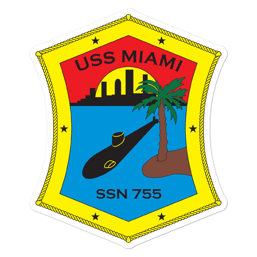 USS Miami (SSN-755) Ship's Crest Vinyl Sticker
