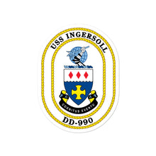 Load image into Gallery viewer, USS Ingersoll (DD-990) Ship&#39;s Crest Vinyl Sticker