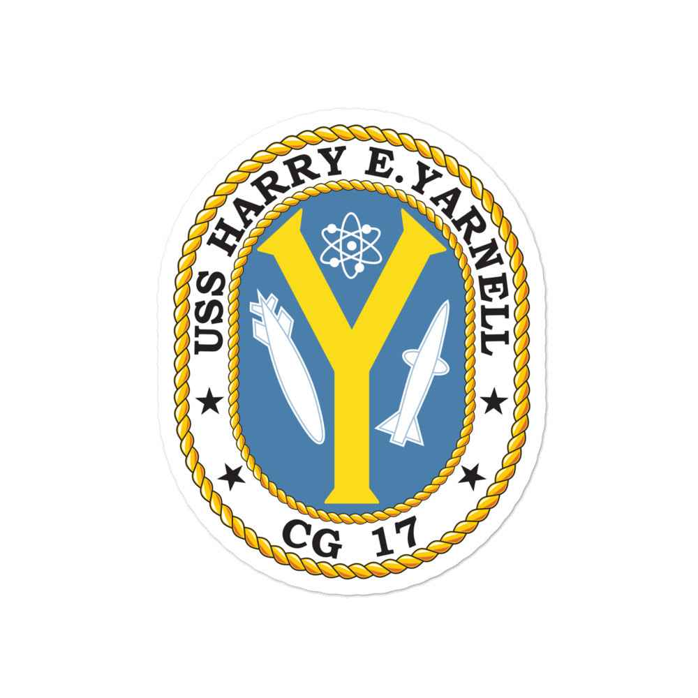 USS Harry E. Yarnell (CG-17) Ship's Crest Vinyl Sticker