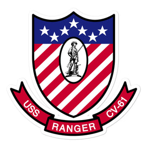 USS Ranger (CV-61) Ship's Crest Vinyl Sticker
