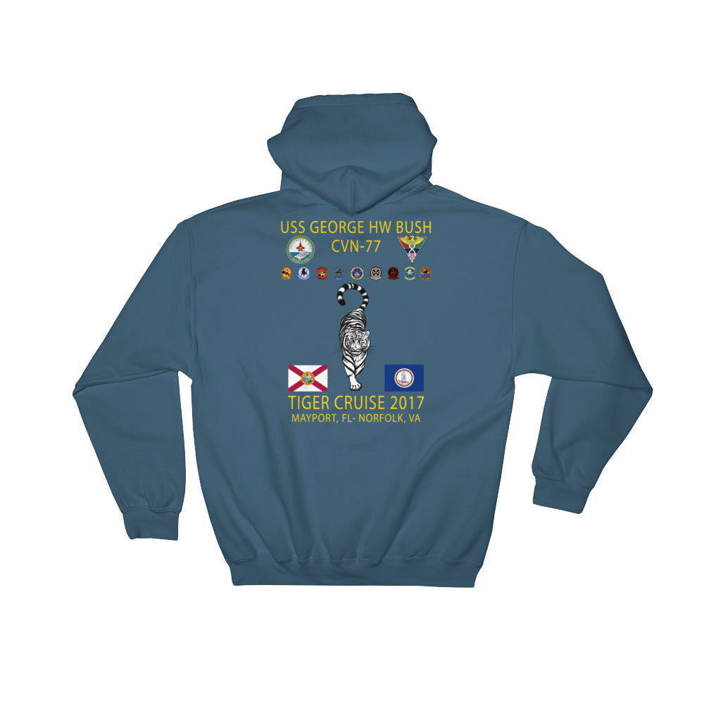 USS George H.W. Bush (CVN-77) 2017 Tiger Cruise Hoodie