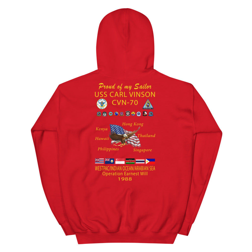 USS Carl Vinson (CVN-70) 1988 Cruise Hoodie - Family