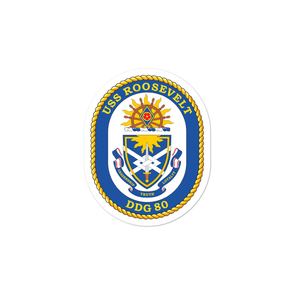 USS Roosevelt (DDG-80) Ship's Crest Vinyl Sticker