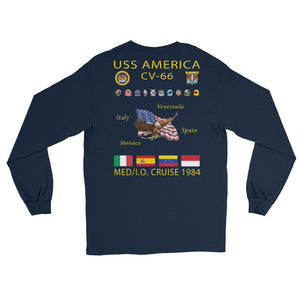 USS America (CV-66) 1984 Long Sleeve  Cruise Shirt