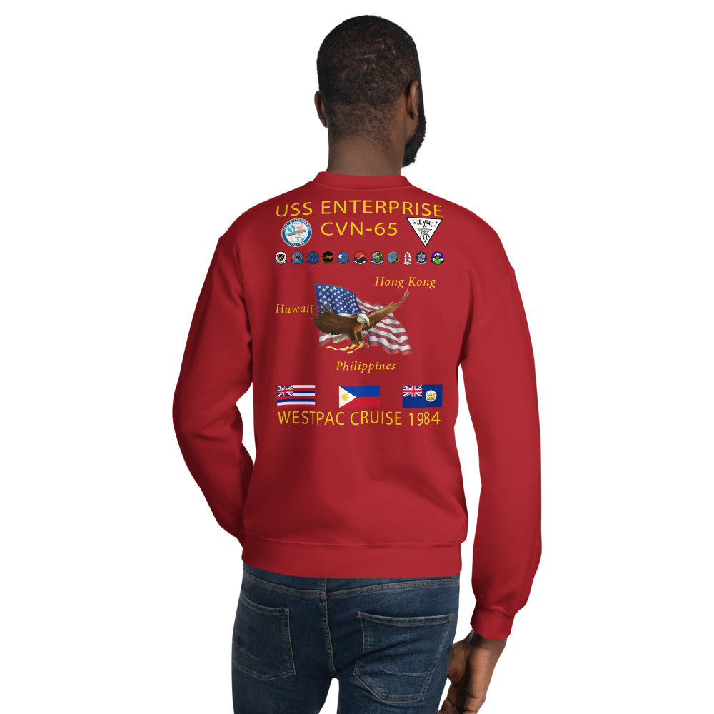 USS Enterprise (CVN-65) 1984 Cruise Sweatshirt