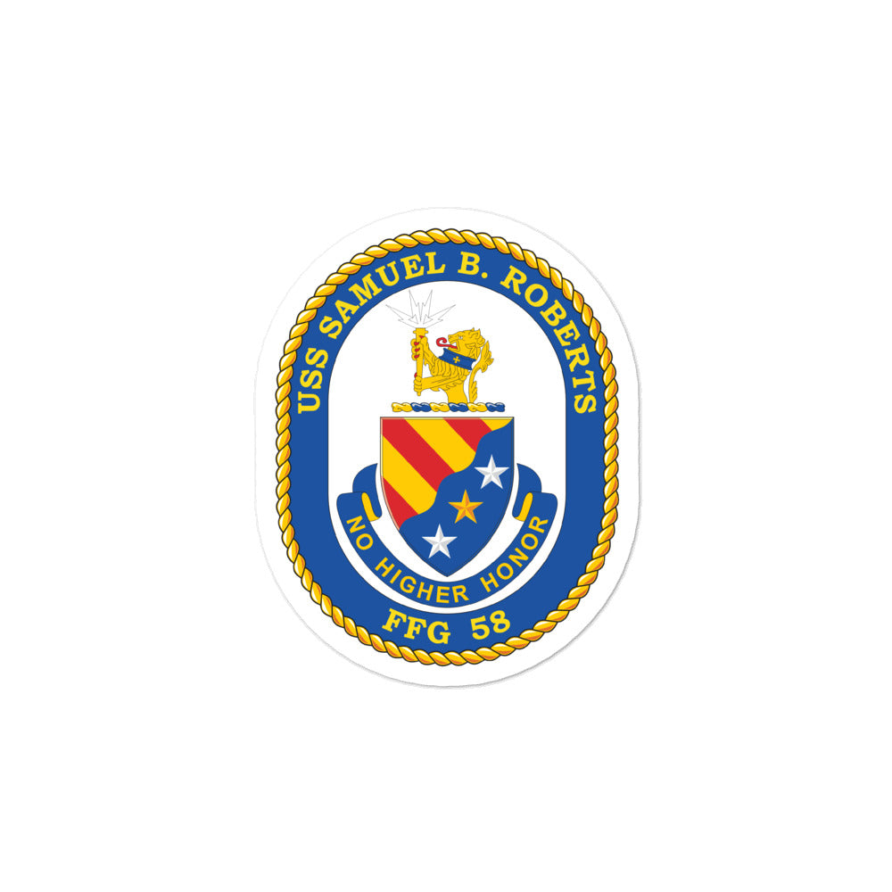 USS Samuel B. Roberts (FFG-58) Ship's Crest Vinyl Sticker