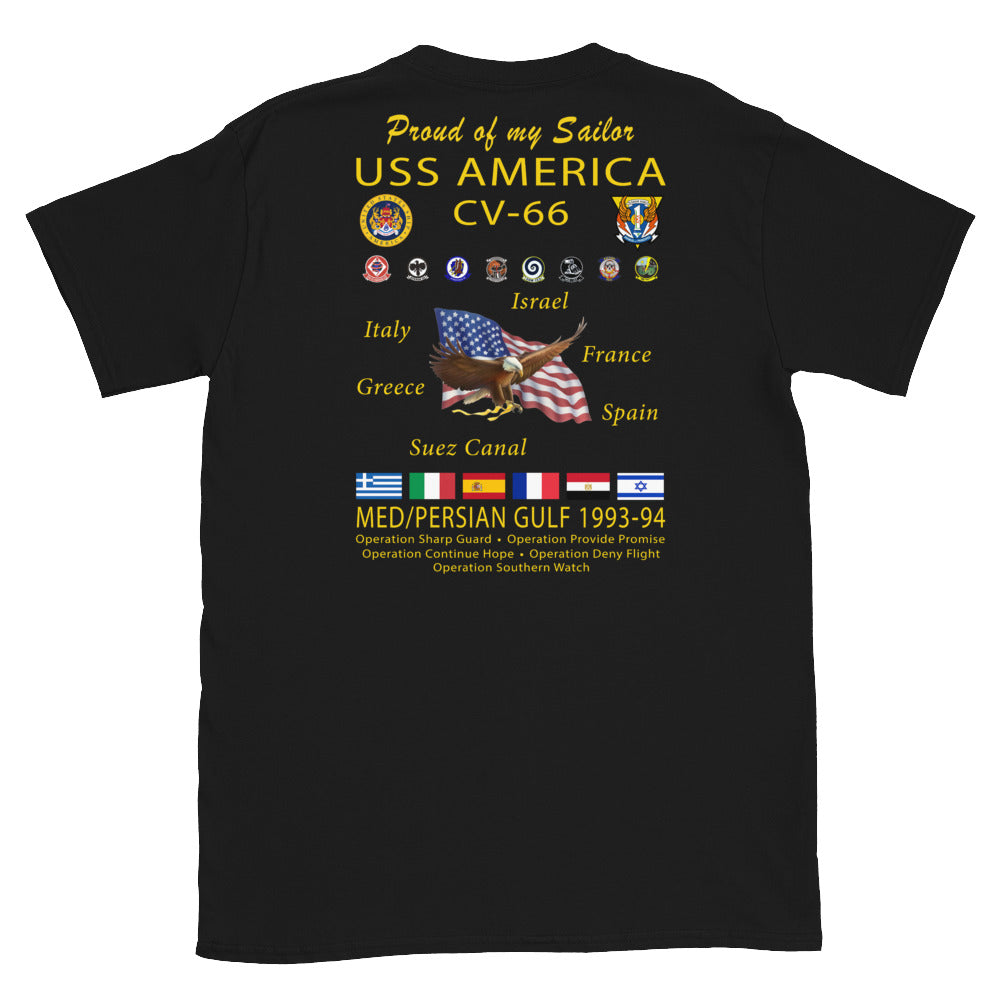 USS America (CV-66) 1993-94 Cruise Shirt - FAMILY