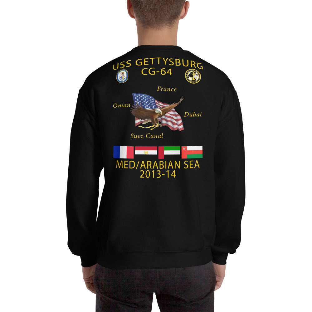 USS Gettysburg (CG-64) 2013-14 Cruise Sweatshirt