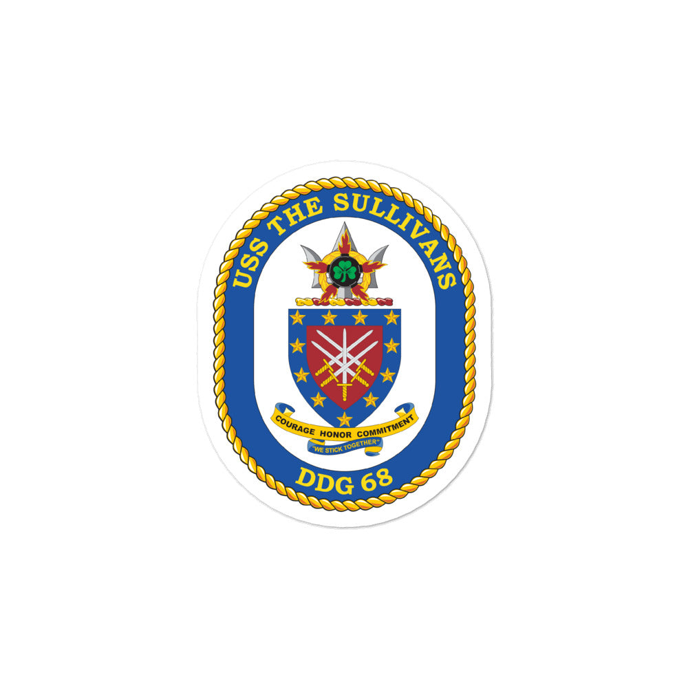 USS The Sullivans (DDG-68) Ship's Crest Vinyl Sticker