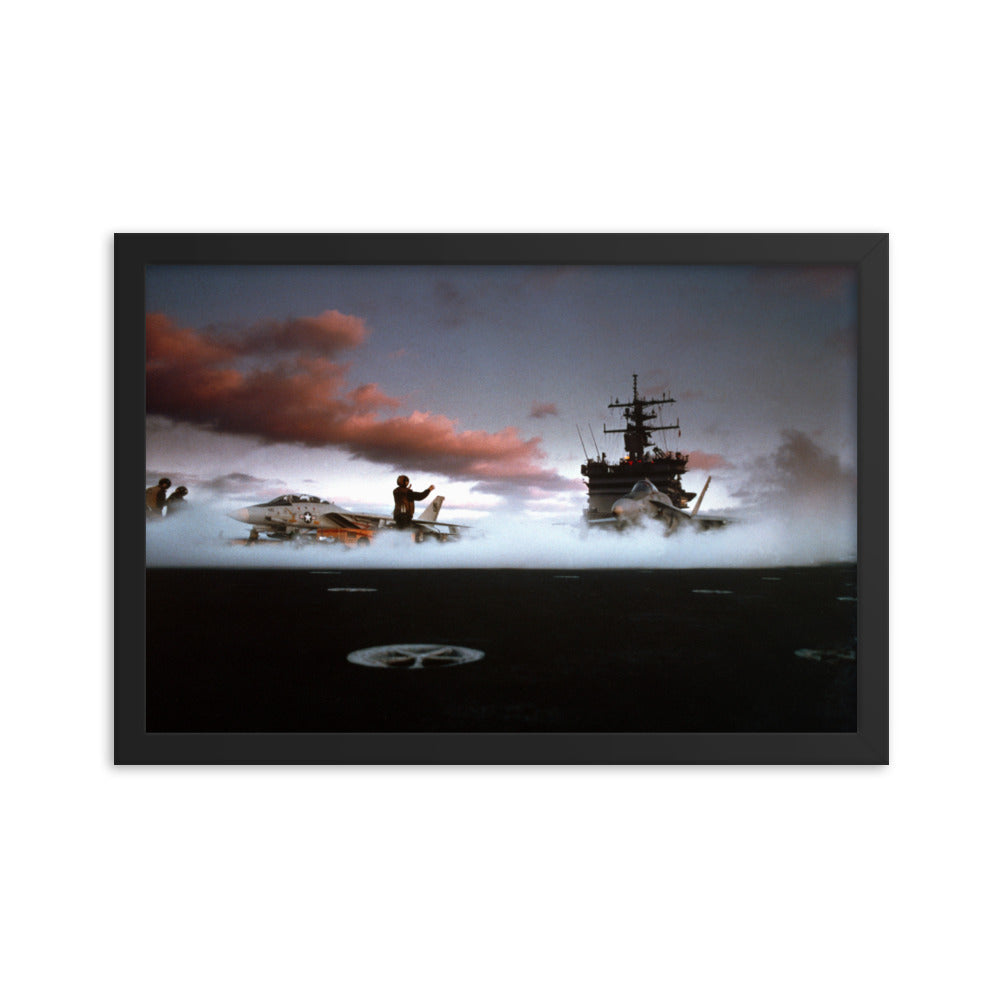 USS Enterprise (CVN-65) Framed Ship Flight Ops Photo