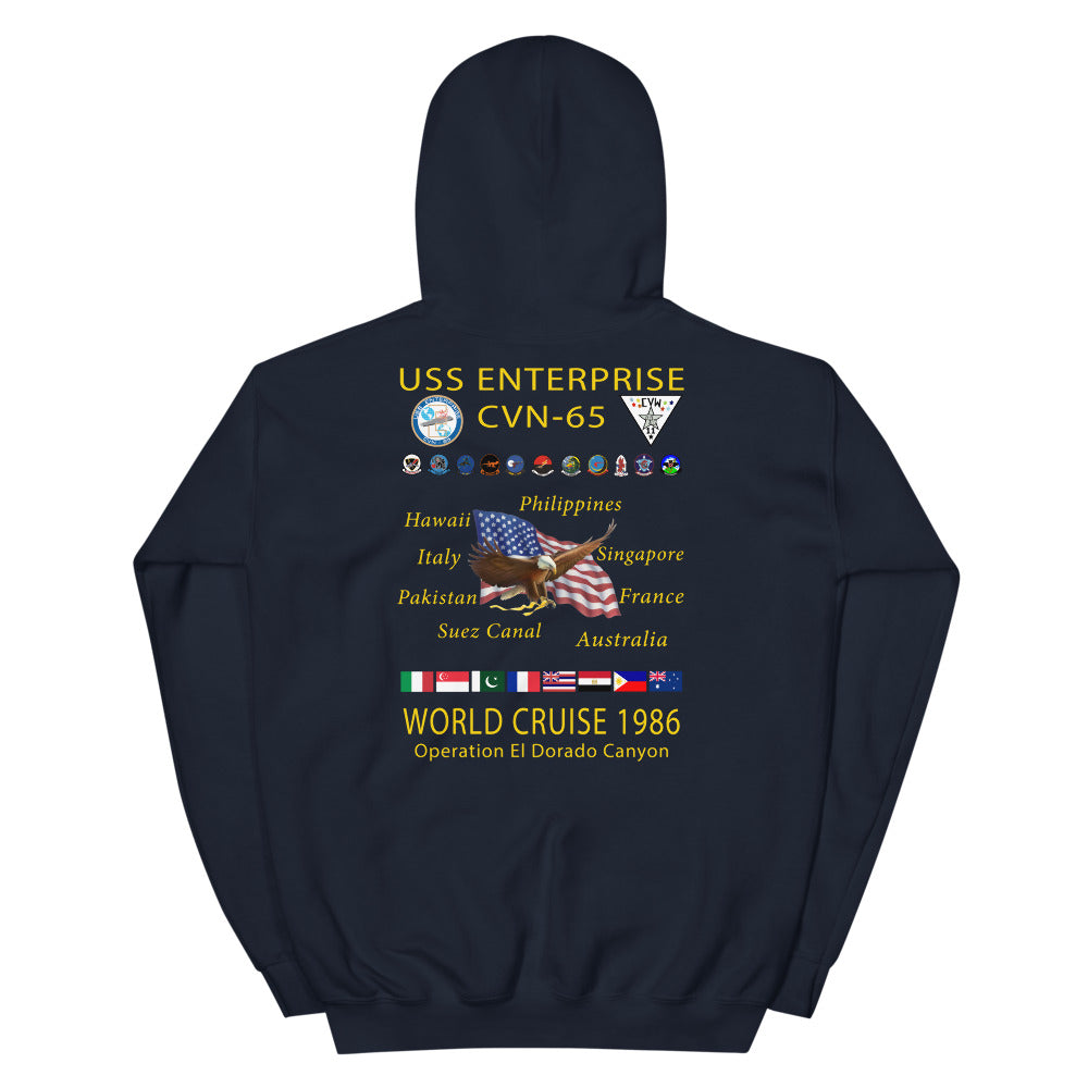USS Enterprise (CVN-65) 1986 Cruise Hoodie